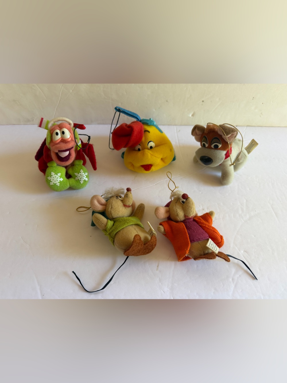 vintage disney plush ornaments macdonalds Set Of 5 Little Mermaid, Cinderella